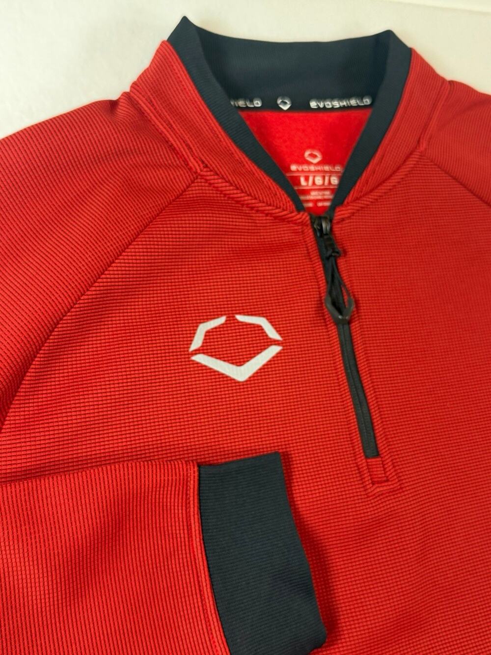 EvoShield Men’s Large Red Black 1/4 Zip Pullover Baseball Training Jacket